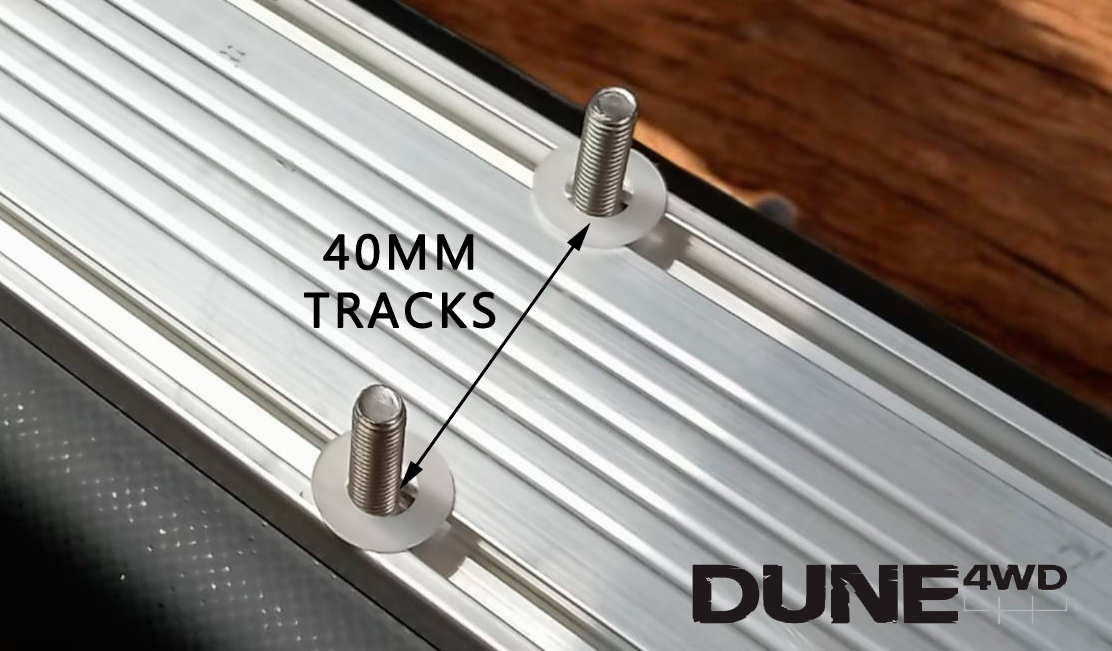 Backplates up to 80mm are an easy fit (40mm/70mm track separation)Dune 4WD Awnings (from $99 at Anaconda) are 100% compatible with all our brackets